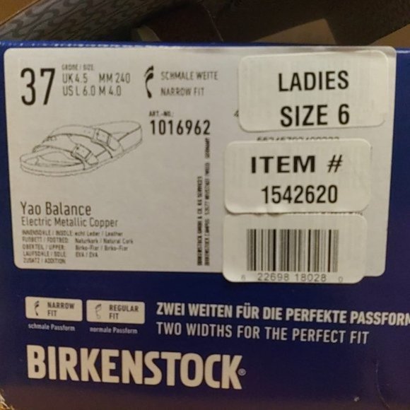 BIRKENSTOK Women Yao Balance  Leather Sandals--Metallic Copper - Picture 8 of 9